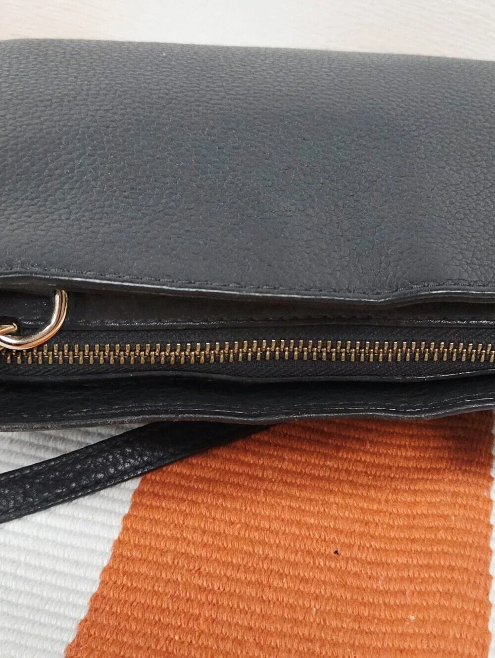 kate spade Black Pebbled Leather Crossbody with Front Zip Pocket